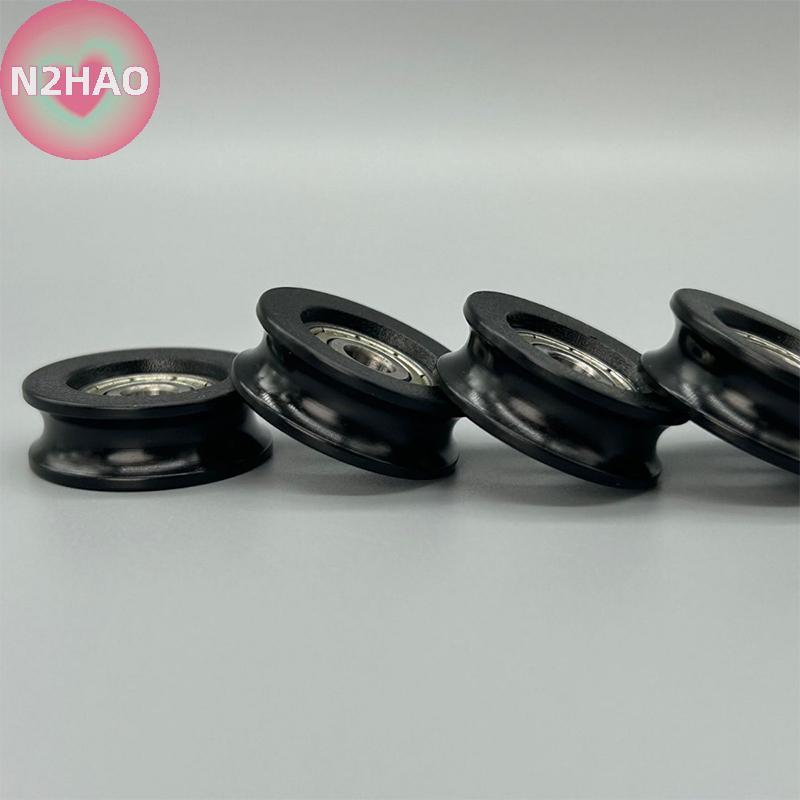 Bánh xe vòng bi ròng rọc tròn Nylon N2HAO U-groove, được sử dụng cho cửa và cửa sổ, ròng rọc tắm, ngăn kéo đường kính cửa trượt 23-43mm n