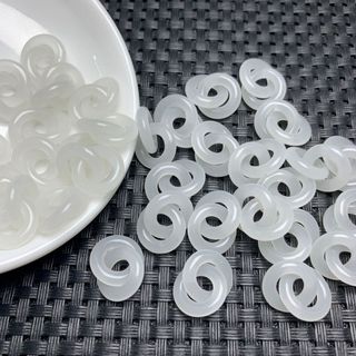 ((2 cái)) Giả ngọc Hetian 14 mm lồng vào nhau - Phụ kiện làm vòng tay tự chế