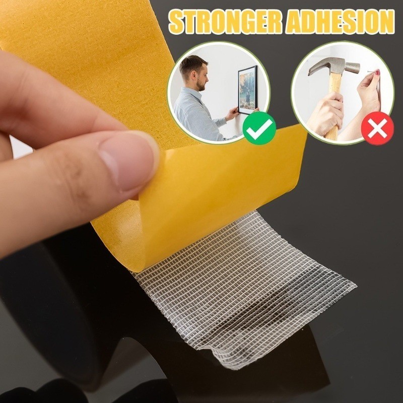 3 / 5 Cuộn Băng lưới hai mặt dính chắc chắn / Băng thảm cố định chống nước không dấu vết
