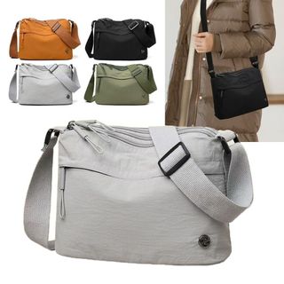 Túi Đeo Ngang HOBBYIN, Túi Đeo Vai Dung Tích Lớn Nylon, Dây Đeo Rộng Có Thể Điều Chỉnh Siêu Nhẹ Dây Kéo Đóng Túi Messenger Dành Cho Nữ