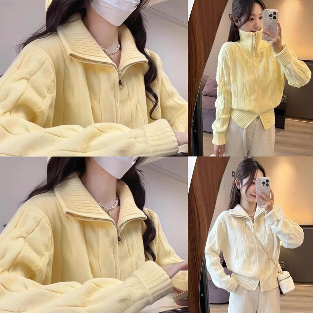 (HÀNG QCCC LOẠI 1) Áo cardigan len dáng ngắn phối khóa kéo chất len mềm mịn hottrend mùa đông XIMIMI SP406