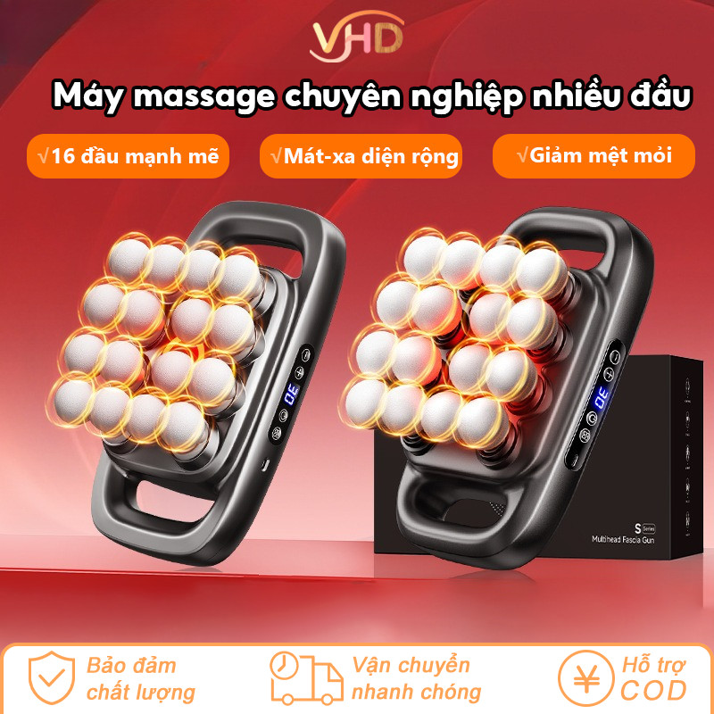 【Súng Mát Xa 16 Đầu】Giải Phóng Căng Thẳng, Massage Tần Số Cao Cho Vùng Cơ Lưng, Chân, Cổ