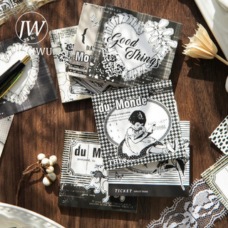 JIANWU Một vài Ly Trà Và Một Bữa Ăn Vintage Biên Giới Phong Cảnh Chất Liệu Cắt Dán Memo Pad Sáng Tạo Rác Tạp Chí Văn Phòng Phẩm