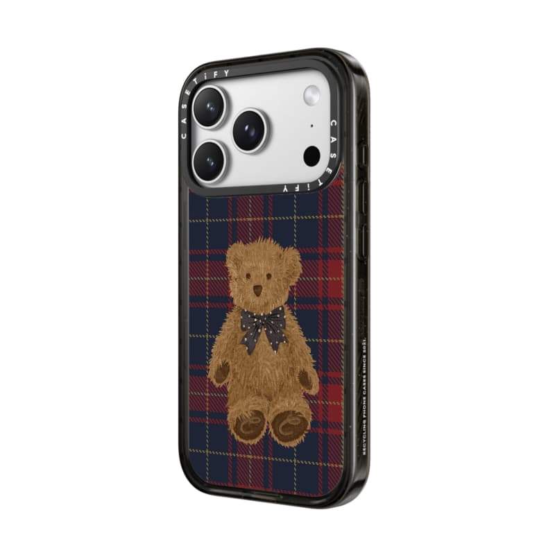 CASECASE X Nơ Gấu Đen Cạnh Trong Suốt Cứng Hút Từ Tính Tác Động Dành Cho Apple IPhone 12 13 14 15 16 17 Pro Max Air Plus Có Hộp
