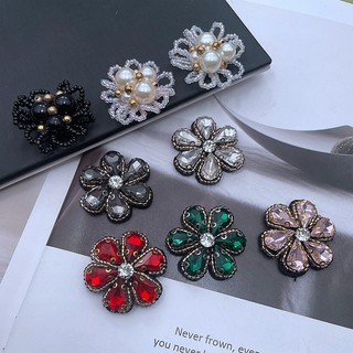 Phụ kiện handmade đính hạt kim cương giả và ngọc trai đơn giản, phù hợp trang trí mũ và giày