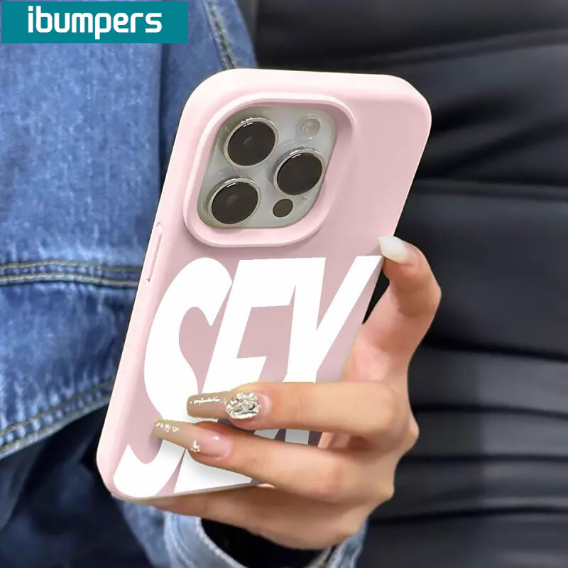 Ibumpers Cá Tính Chữ Cái Tiếng Anh Kiss SEX Ốp Lưng Điện Thoại iPhone 17 Pro Max Vỏ 16 15 14 Plus 13 12 11 Pro Max INS Vỏ Silicon Mềm Đơn Giản