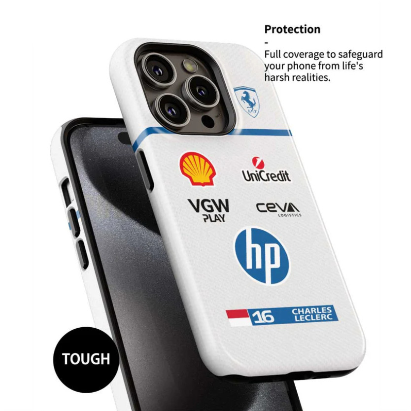 Ốp điện thoại Charles Leclerc 2025 Monaco GP thích hợp cho iPhone17 16Pro 16e 15ProMax 14Pro 13 12 13mini Samsung S24 S22 S25 2in1 ốp lưng cứng bóng