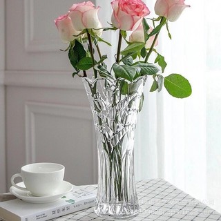 Lọ Cắm Hoa Thuỷ Tinh Trắng Trong 20cm, BÌnh Bông Cắm Hoa Trong Suốt
