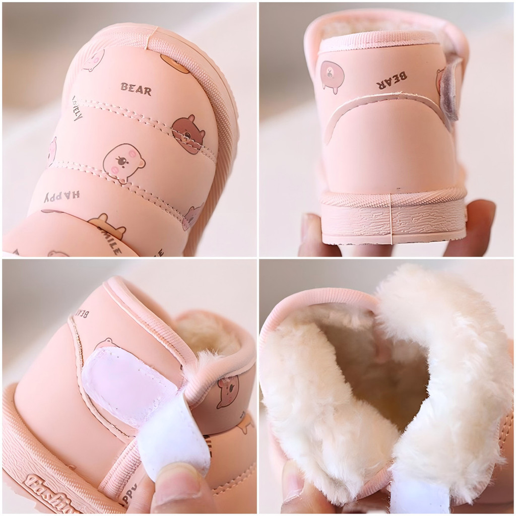 Trẻ Em Giày Bốt Tuyết Cho Bé Tập Đi Giày Hoạt Hình Bé Trai Ấm Áp Bé Gái Giày Cotton Dày Giày Bốt Tuyết 1P3M