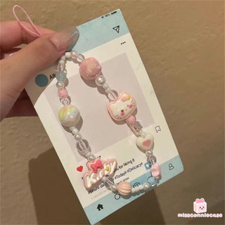 Phong Cách Cổ Tích Vòng Tay Pha Lê Màu Hồng Dễ Thương Hello Kitty Hạt Phụ Kiện Ngọt Ngào Dây Xích Mặt Dây Chuyền Màu Động Vật Nhỏ Dây Xích