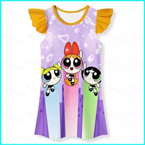 GN The Powerpuff Girls hoạt hình dễ thương váy cosplay colth cho trẻ em bé gái váy một mảnh đồ ngủ mặc giải trí NG