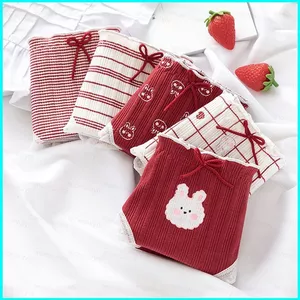 Quần Lót Ngắn Cotton Cho Nữ Sinh Viên - Thiết Kế Hình Thỏ Dễ Thương, Thoáng Khí