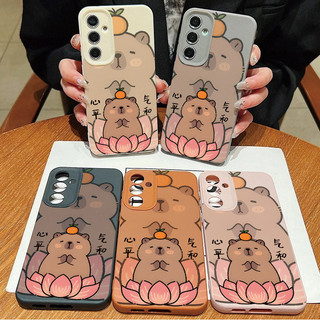 Ốp Điện Thoại Di Động Capybara Sáng Tạo Dễ Thương Cho Samsung Galaxy S26 S25 FE S24 Ultra S23 S20 FE S22 S21 Ultra Plus Bao Hoạt Hình Động Vật Mềm Mại Hợp Thời Trang Silicon TPU Matte Màu Kẹo