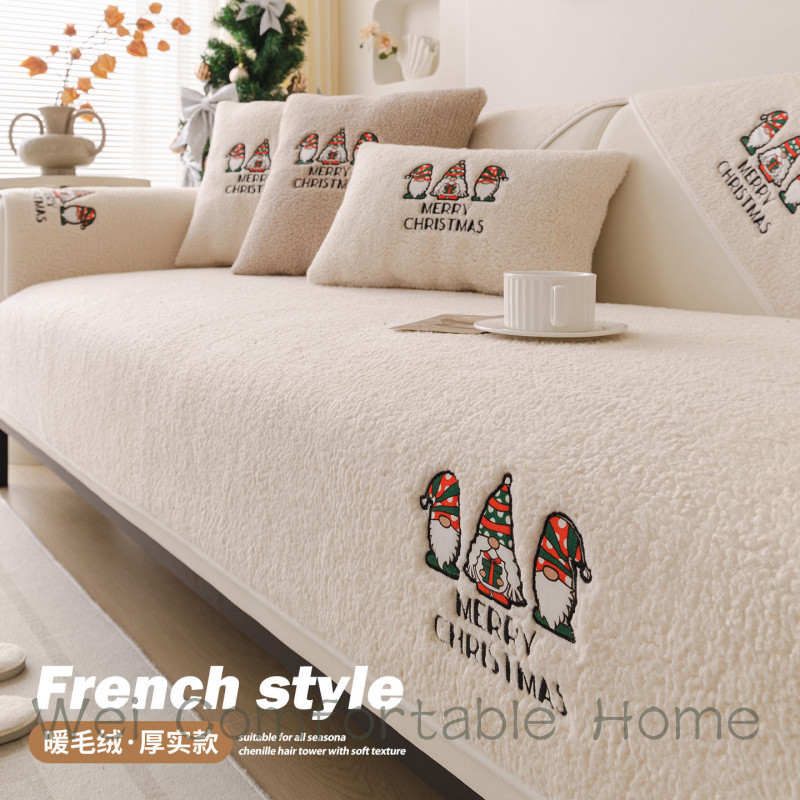 Sang Trọng Sofa Đệm Mùa Đông 2025 Phong Cách Mới Sofa Bao Cảm Giác Cao Cấp Cố Định Chống Trơn Trượt Đệm Full Cover Vải