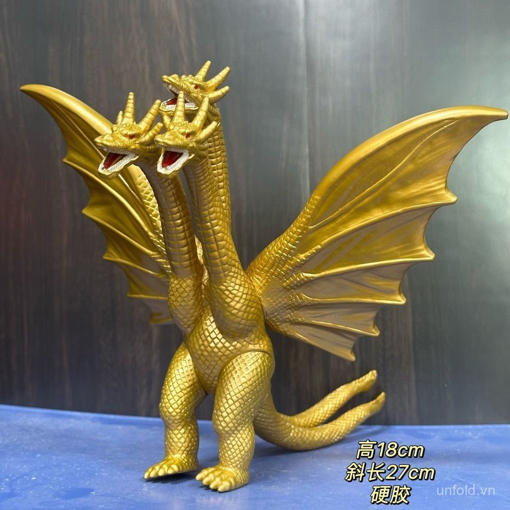 [Đồ chơi] Ultraman Trẻ em Mô hình làm bằng tay Vua rồng ba đầu Ghidorah Cơ khí mềm Kẹo cao su quái vật Godzilla 5YE0