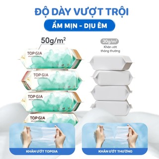 Khăn ướt Topgia cao cấp 80 tờ mềm mại, không cồn không mùi, không parabens dành cho mẹ và bé TopGia Store1