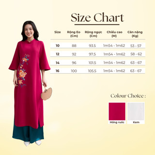 SWANLAKE | Áo Dài Cách Tân Nữ Phom Suông Cổ Trụ Tay Lỡ Chất Vải Lụa Dày Thêu Hoa Cao Cấp L13069