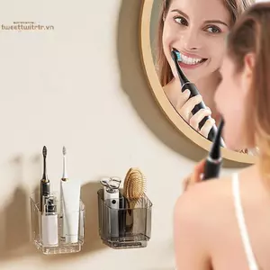 TRTR Dính Bàn Chải Đánh Răng Giá Treo Tường Phòng Tắm Có Giá Để Đồ Tắm Kem Đánh Răng Giá Để Đồ Cho Phòng Tắm Tắm Phòng Ngủ Nhà VN