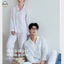 Bộ đồ ngủ nam nữ hai lớp từ cotton nguyên chất, thiết kế sọc màu sắc, cảm giác sang trọng và thoải mái.