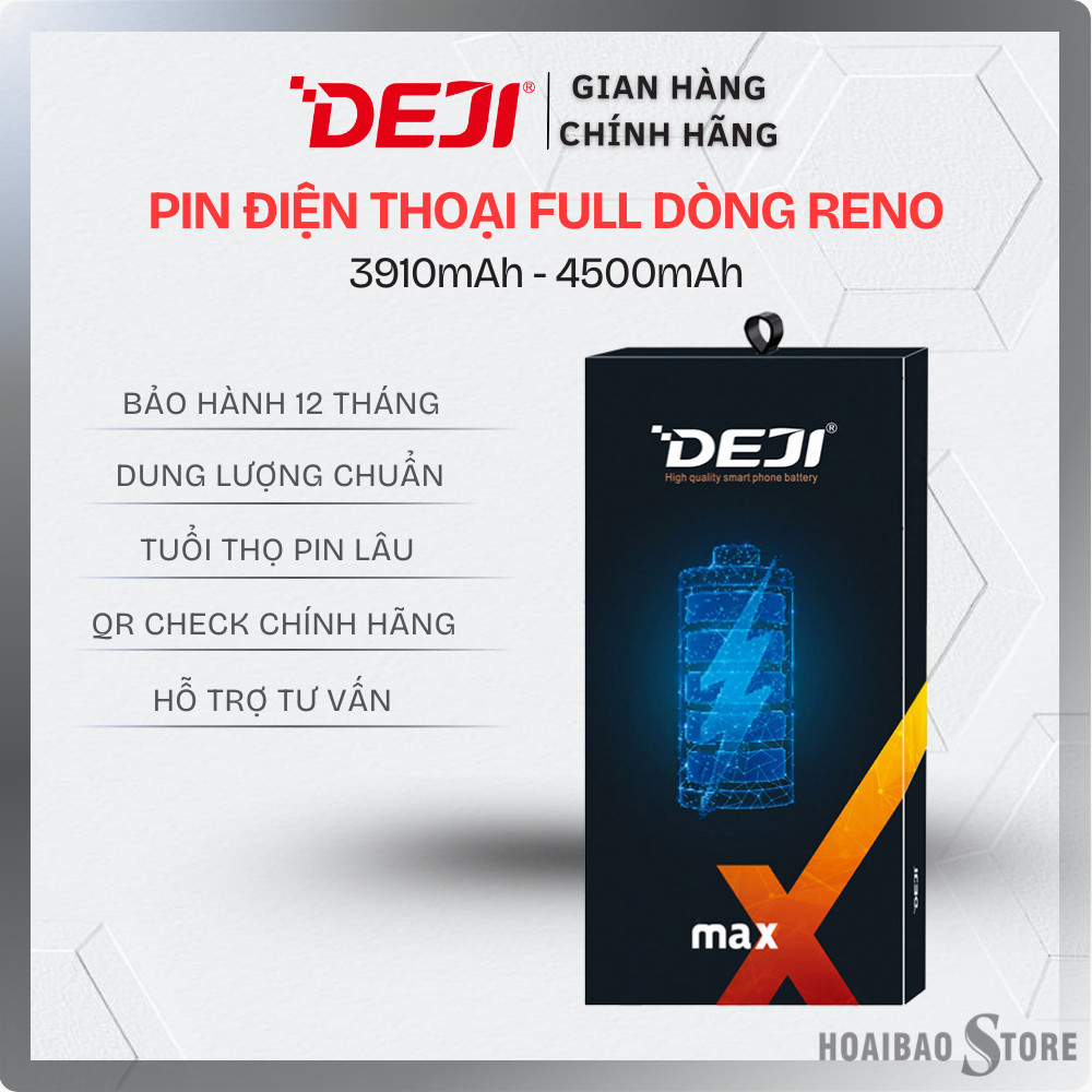 Pin Deji cho Oppo Reno Full Dòng Dung lượng chuẩn (Reno 3, Reno 4, Reno ...