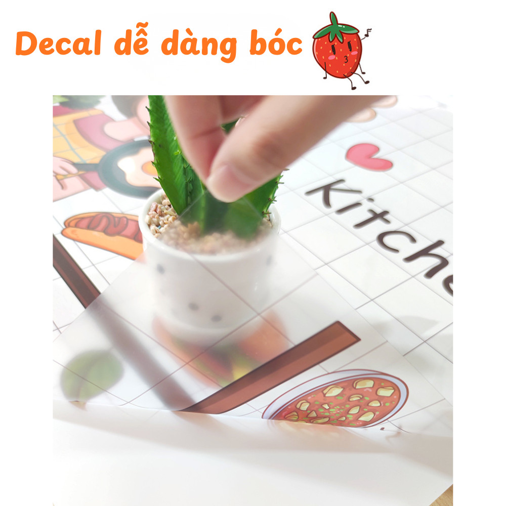 Decal Dán Tường Bếp Chống Dầu Mỡ  ,Decal Dán Bếp Trang Trí Nhà Cửa, Chống Thấm – Chống Bẩn – Dễ Lau