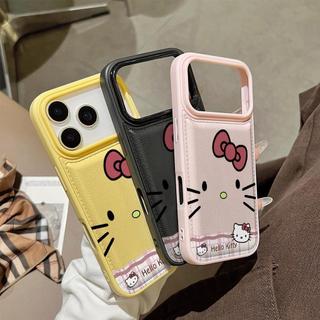 Hàn Quốc Hoạt Hình Dễ Thương Nơ Hello Kitty Cat Air Cushion Mềm Da PU Ốp Lưng Điện Thoại iPhone 17Promax 17Pro 11 12 13 14 15 16 Pro Max Plus Chống Sốc Nữ Điện Thoại Di Động