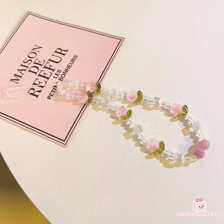Ngọt Ngào Thời Trang Gấu Nhỏ Nơ Lãng Mạn Hoa Tulip Trái Tim Tình Yêu Cao Cấp Cảm Giác Điện Thoại Vòng Tay Phụ Kiện Mặt Dây Chuyền Màu Động Vật Nhỏ