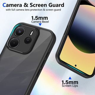 Dành Cho Redmi Note 14 4G / 5G Ốp điện thoại Cứng Mờ Da-Cảm Giác Mềm Khung TPU Chống Sốc Mỏng Vỏ