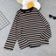 Áo Thun Bigsize Kẻ Sọc Ngang Form Rộng Cho Nữ Chubby Vải Cotton Co Giãn Thoáng Mát A311