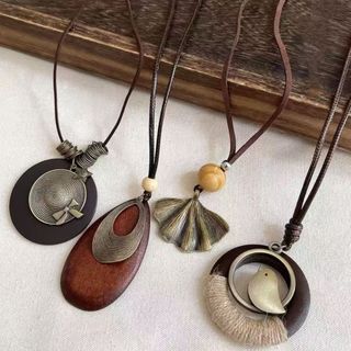 Vòng cổ mặt dây chuyền ARTISANU, Dây chuyền áo len dài Boho, Quà tặng Quần áo dân tộc Mặt dây chuyền Trang trí tiệc