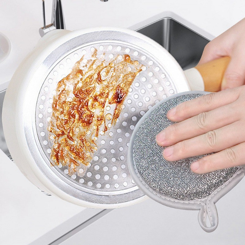 3 / 6 / 9 Chiếc Vải Vệ Sinh Hai Mặt Nhà Bếp / Tròn Chống Trầy Xước Dây Thép Rửa Bát Rags