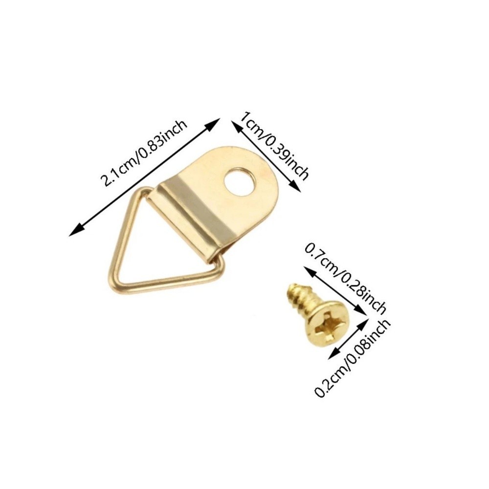 SWISSWIN 100 Chiếc Vòng Treo Tam Giác, Móc Khung Ảnh Một Lỗ Sắt, Có Móc Vít Mini Có Ốc Vít Bốn Màu Hình Chữ D Gắn Tường