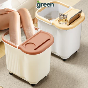 Chậu Ngâm Chân Nóng Ấm Thiết Kế Massage 6 Con Lăn, Giảm Căng Thẳng Thư Giãn Có Bánh Xe Di Chuyển