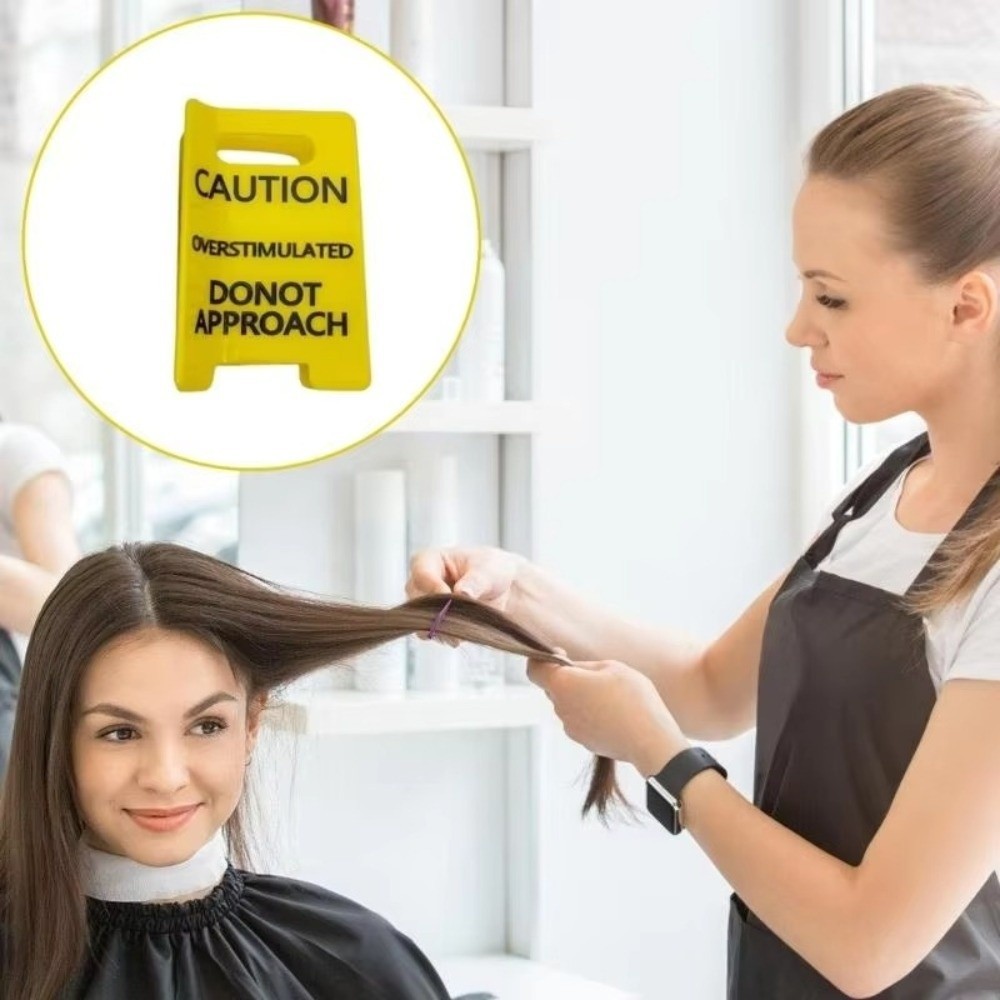 Kẹp vuốt tóc MERIGGIARE, Phụ kiện tóc Kẹp chắc chắn Dấu hiệu cảnh báo Kẹp móng vuốt tóc, Kẹp tóc kích thích quá mức màu vàng rực rỡ cho bé gái