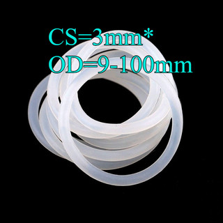 Vòng đệm chữ O CS3mm * OD9-100mm Vòng đệm silicon trắng vòng chữ O cấp thực phẩm Vòng cao su chống thấm nước Vòng đệm đàn hồi [JYD-ZZ-Z]