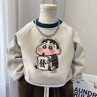 🔥 Áo nỉ cổ tròn cho bé trai 🔥 2025 mùa đông dài tay phong cách hàn quốc quần áo trẻ em mùa thu có hàng sẵn ♫Áo nỉ cổ tròn phong cách phương Tây dành cho trẻ em Xuân Thu Mới Bé trai và Bé gái Mùa đông 2025 Áo trẻ em dày dặn lót lông cừu mùa đông ※