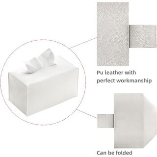 Hộp đựng khăn giấy MEGOCE, Vỏ hộp đựng khăn giấy quá khổ thắt lưng dưới cùng, Hộp đựng khăn giấy hình chữ nhật PU có thể gập lại hiện đại cho phòng tắm / ô tô / khách sạn / văn phòng
