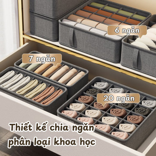 [LOẠI 1] Hộp đựng đồ lót, tất vớ chia ngăn gấp gọn, Hộp vải đựng quần áo vải Oxford chống thấm nước