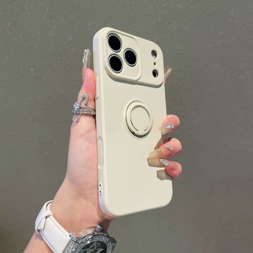 Ốp Điện Thoại Có Giá Đỡ Nhẫn Cho Apple IPhone 17 Air 16 Pro Max 15 14 Plus 13 12 11 Silicon Mềm Bảo Vệ Mặt Sau