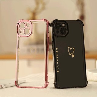 Ốp Điện Thoại Trái Tim Vàng Cho OPPO Reno 14 13 12 11 10 Pro 14F 13F 12F 11F 5G Mạ Điện Chống Rơi Bảo Vệ Trong Suốt