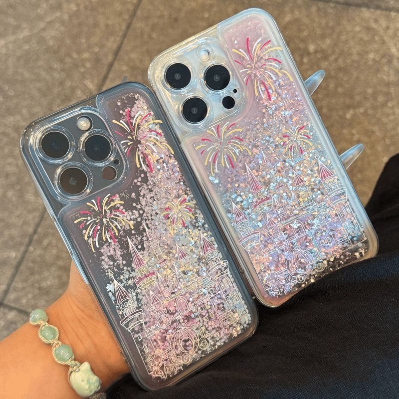 Giáng Sinh Giáng Sinh Năm Mới Không Khí Pháo Hoa Lâu Đài Thích Hợp Cho iPhone17pro Lấp Lánh Vỏ Điện Thoại iPhone16Promax / 15 / 14Plus / 13 / lsof