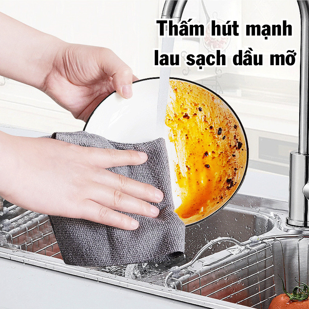 Cuộn 20 Khăn Vải Lau Bếp Đa Năng Siêu Thấm Nước, Chống Dầu Mỡ, Khăn Vải Lau Bếp Tái Sử Dụng