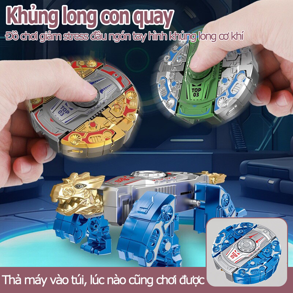Deformation Spinner Fidget Toy Stress Relief Mechanical Gyro Robot Dinosaur Spinning Top Kids Birthday Gift
