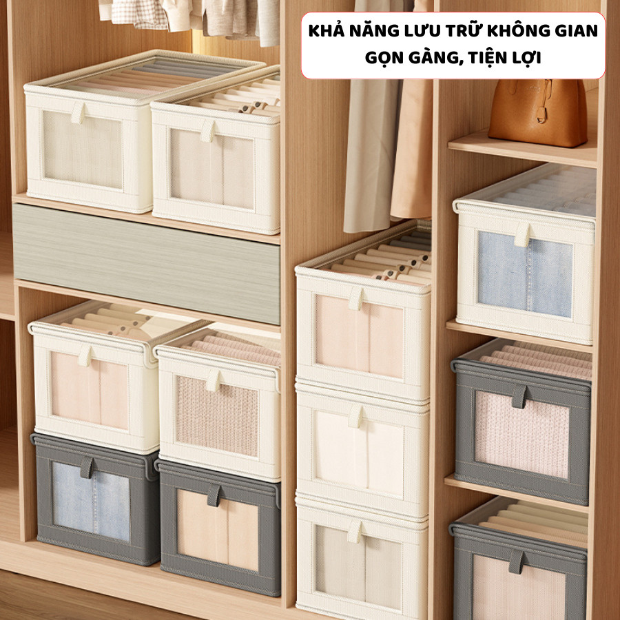 Hộp Vải Gấp Gọn Đựng Quần Áo ENODA HOME, Hộp Vải Dày Dặn Lưu Trữ Quần Áo Thiết Kế Tối Giản Hiện Đại HV024