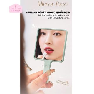 Gương Cầm Tay GECOMO (HD) - Gương Trang Điểm Thủy Tinh, Soi Rõ Không Biến Dạng, Tiện Lợi Mang Đi