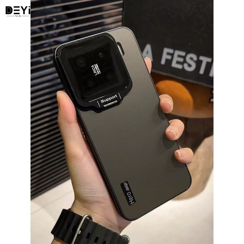 Sản phẩm mới Giá đỡ kim loại cho xiaomi 15 Vỏ điện thoại 14pro Vỏ bảo vệ cạnh thẳng 13pro Bao gồm tất cả nam nữ Phong cách mới 13 Ánh sáng độc đáo sang trọng có nắp ống kính Chuyên dụng Siêu nóng sáng tạo