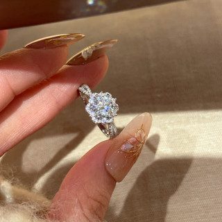 Nhẫn zircon nữ phong cách châu Âu và Mỹ, siêu nhấp nháy