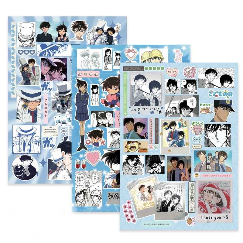 SQ3 8 Tờ / bộ Thám Tử Lừng Danh Conan Dán Anime Graffiti Sổ Tay Hành Lý Chống Thấm Nước Trang Trí QS3