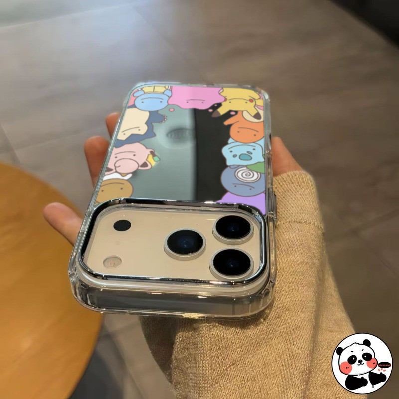 Ốp Điện Thoại Gương Pokémon Dễ Thương Cho OPPO Reno 14F 14 13F 13 Pro 12 12F 11 11F 10 9 8 7 SE Pro Plus 8Z 7Z 8T 6Z 5Z 5F 5K 4F 5 4 Lite 5G 4G Vỏ Hoạt Hình Pikachu Vỏ mềm Squirtle