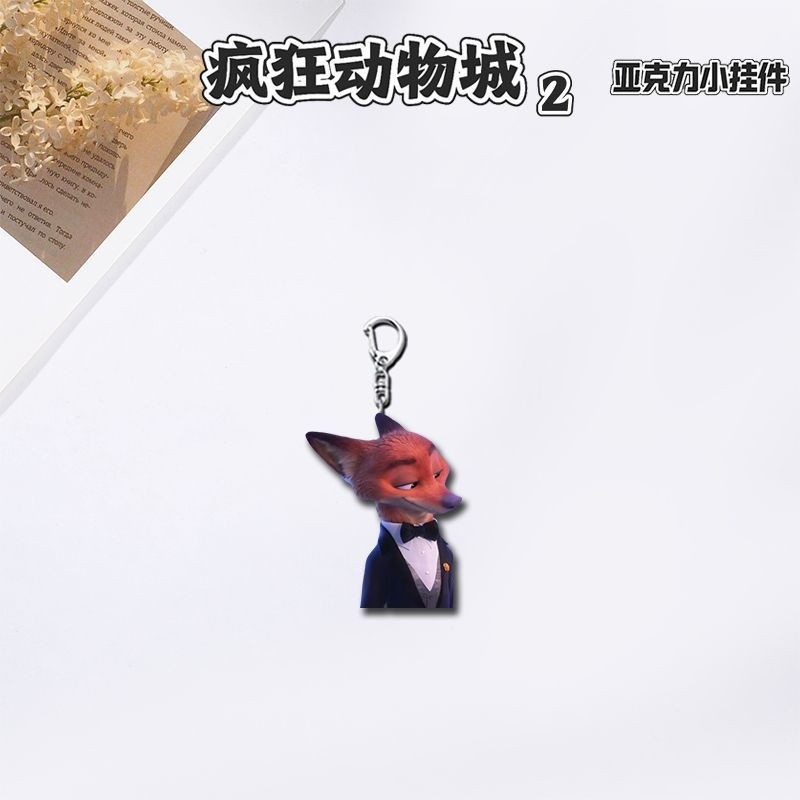 Động Vật Điên Nick Judy Móc Khóa Hai Mặt Acrylic Giá Trị Cao Schoolbag Mặt Dây Chuyền Dễ Thương Quà Tặng Hàng Hóa 6B7G
